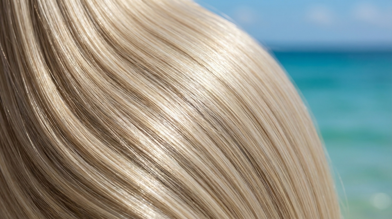 Close de cabelo loiro polido e luminoso